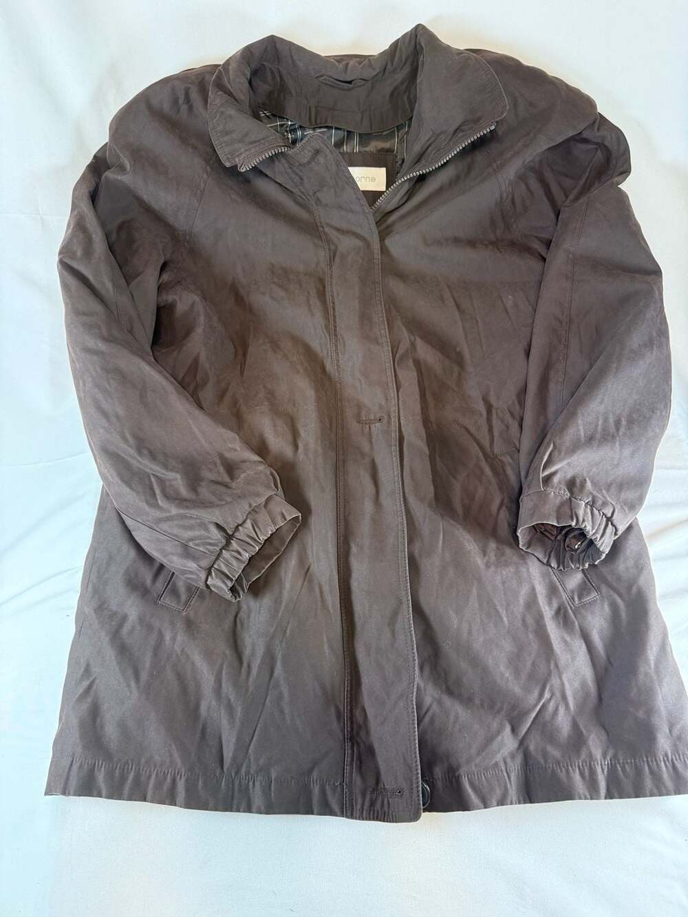 Liz Claiborne Womens Jacket Size S Brown Full Zip Lined Heritage Workwear Old Mo